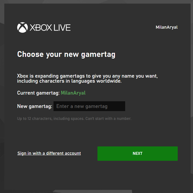 Change your Xbox Live gamertag for free